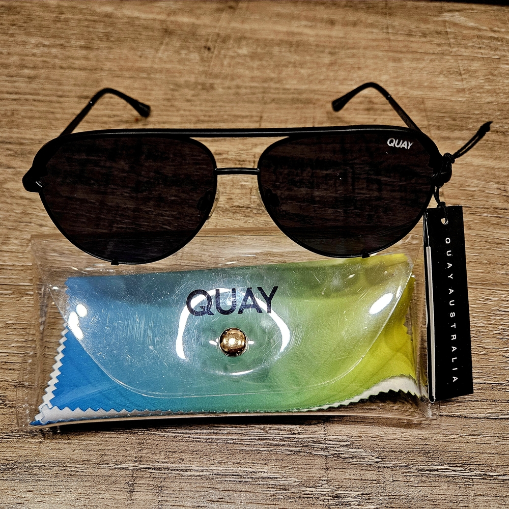 Quay Black Sunglasses with Case